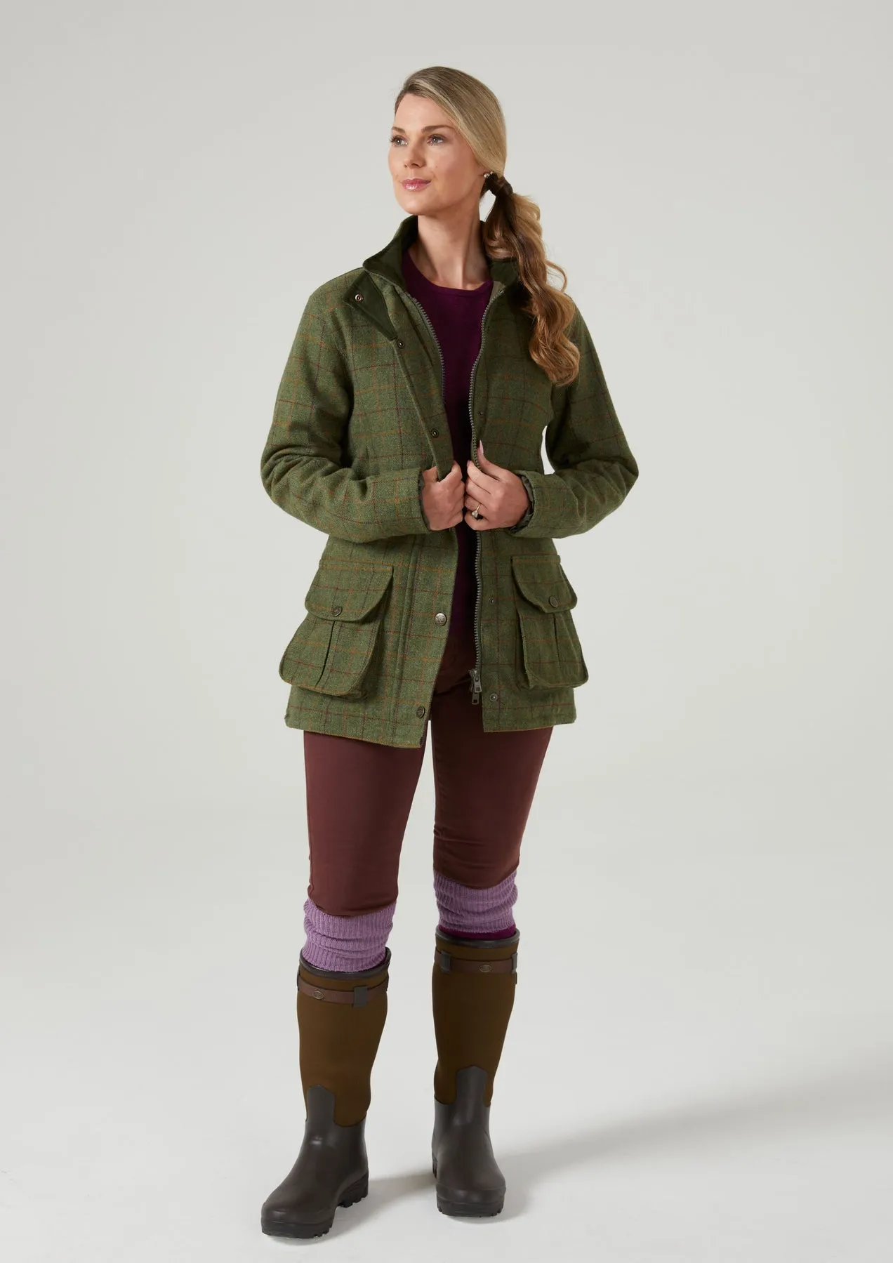 Alan Paine Rutland Womens Waterproof Tweed Coat
