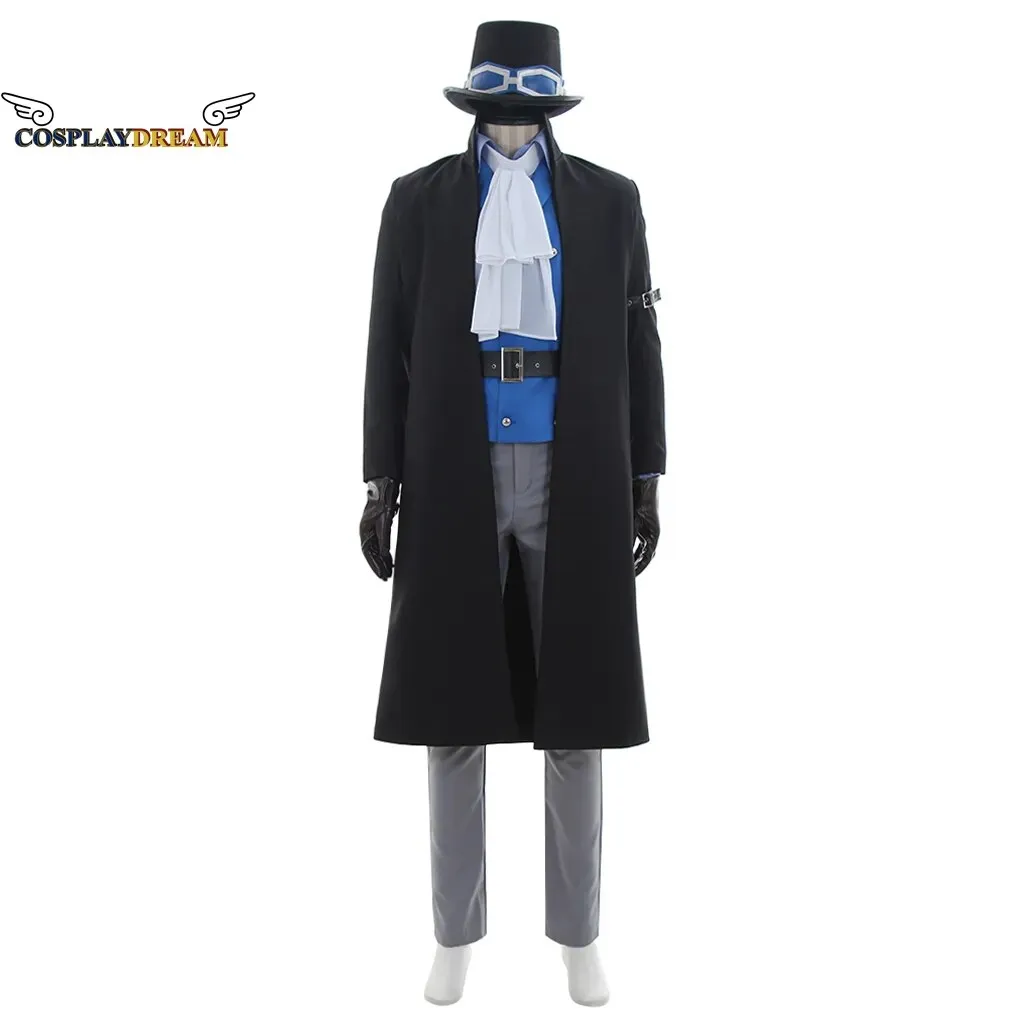 Anime One Piece Sabo Cosplay Costum Adult Mens Halloween Carnaval Party Cosplay Sabo Outfit Blue Suit with Hat