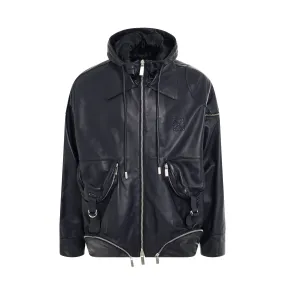 Arrow Multipocket Zip Leather Jacket