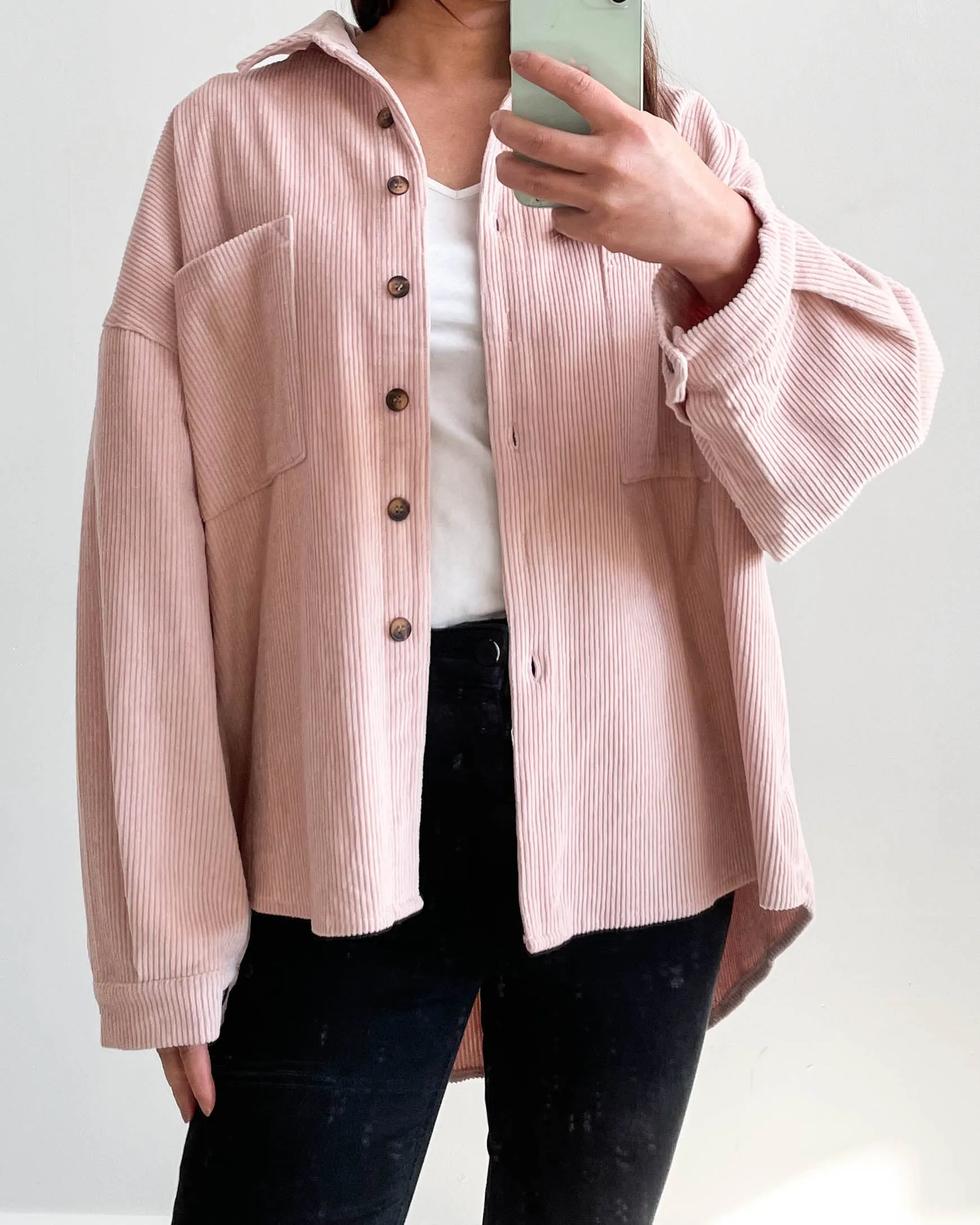 Jil Cord Shacket Baby Pink