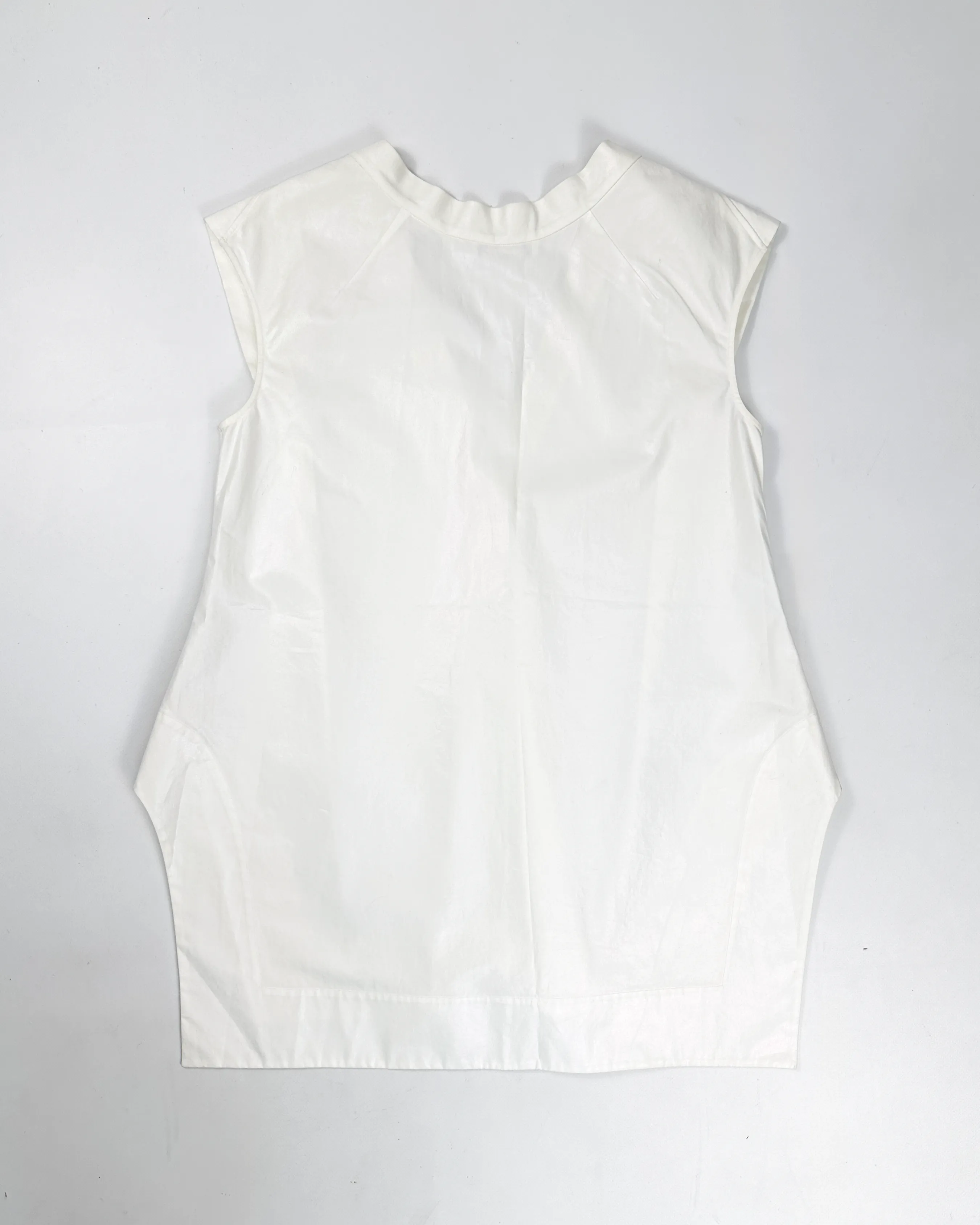 Jil Sander Iridescent White Pleated Top 2000's