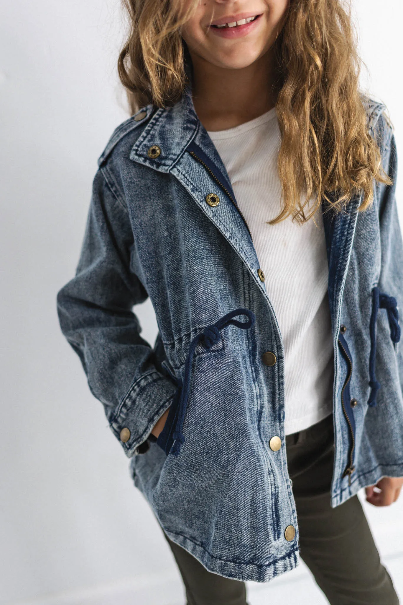 Kids Zip-Up Denim Jacket