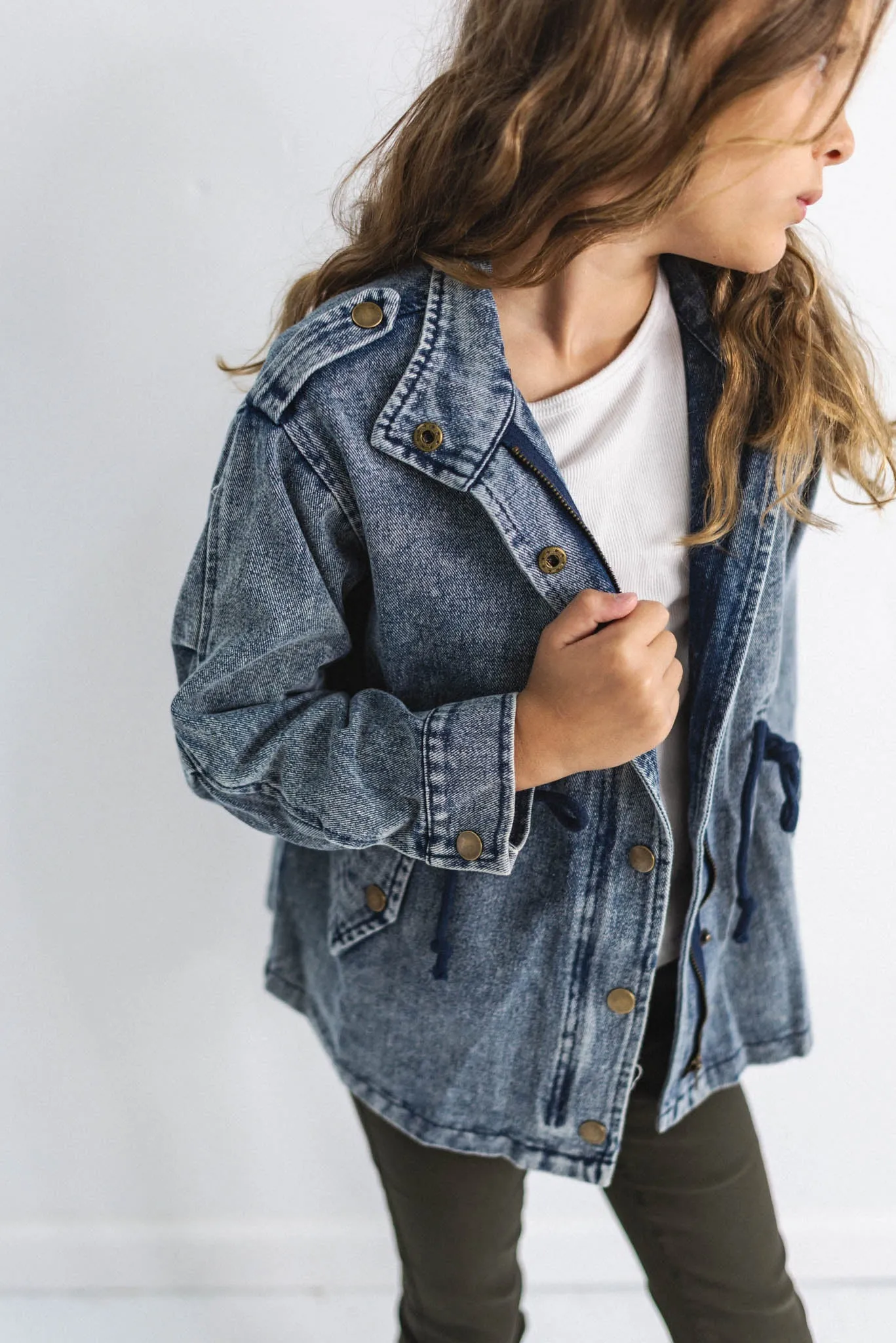 Kids Zip-Up Denim Jacket