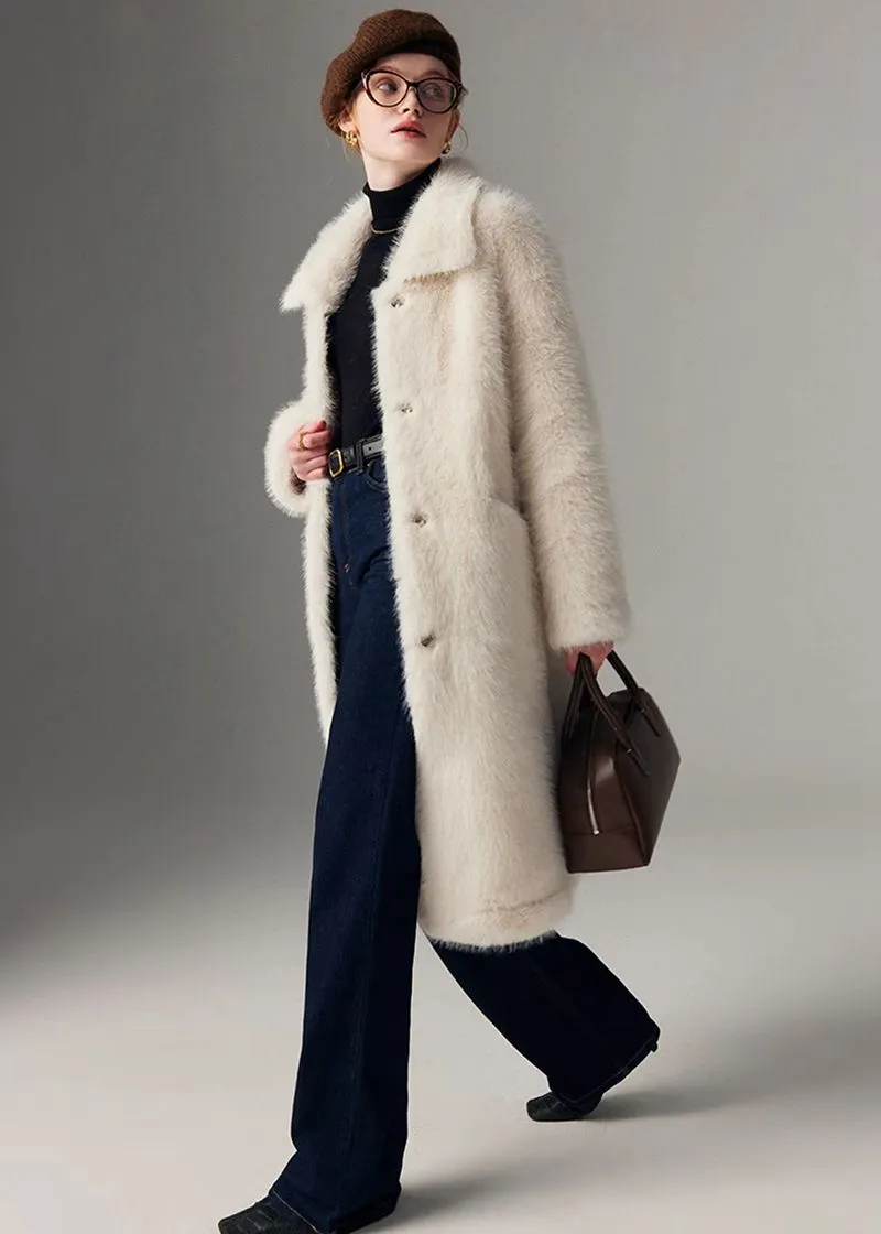 Nydia Thicken long Faux Mink fur coat