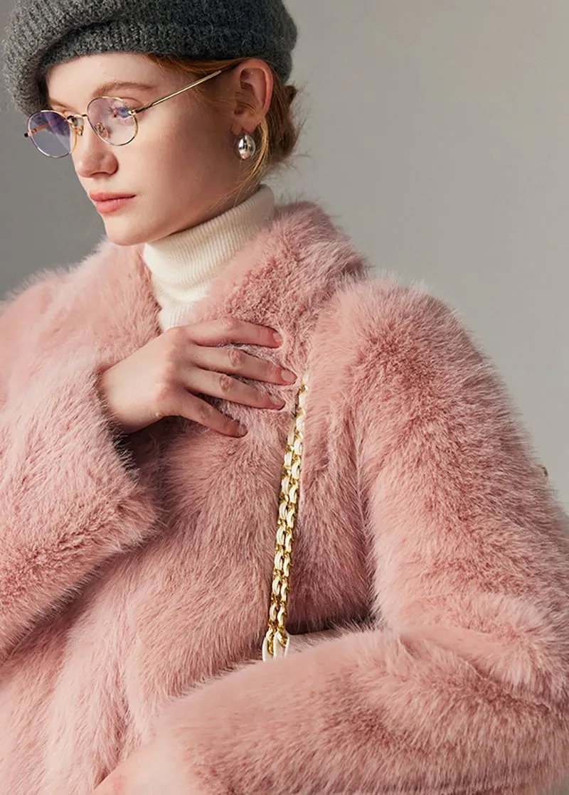 Nydia Thicken long Faux Mink fur coat