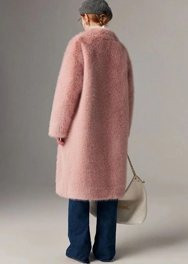 Nydia Thicken long Faux Mink fur coat