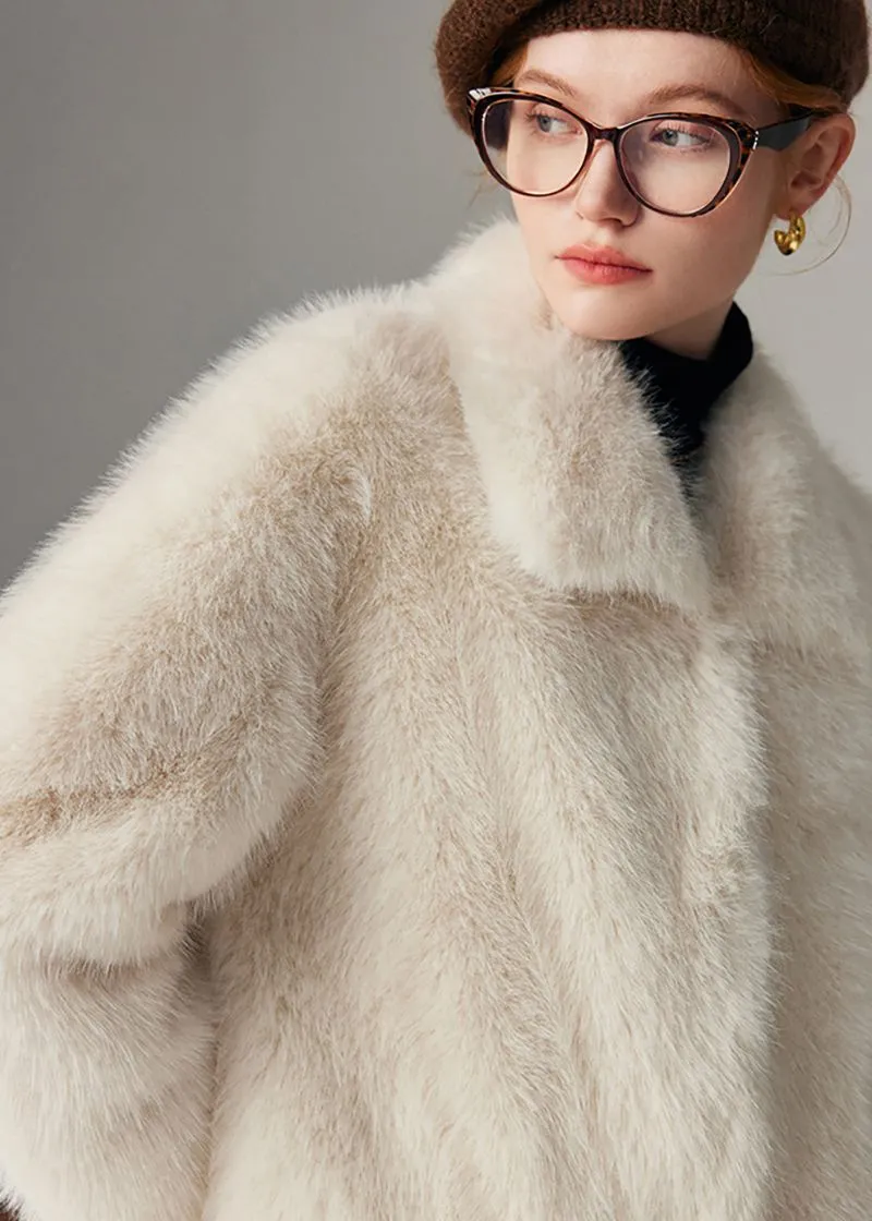 Nydia Thicken long Faux Mink fur coat