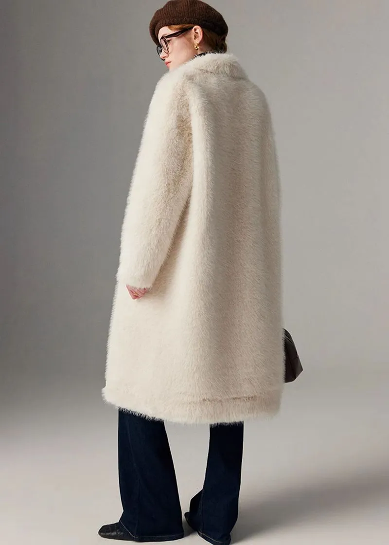 Nydia Thicken long Faux Mink fur coat