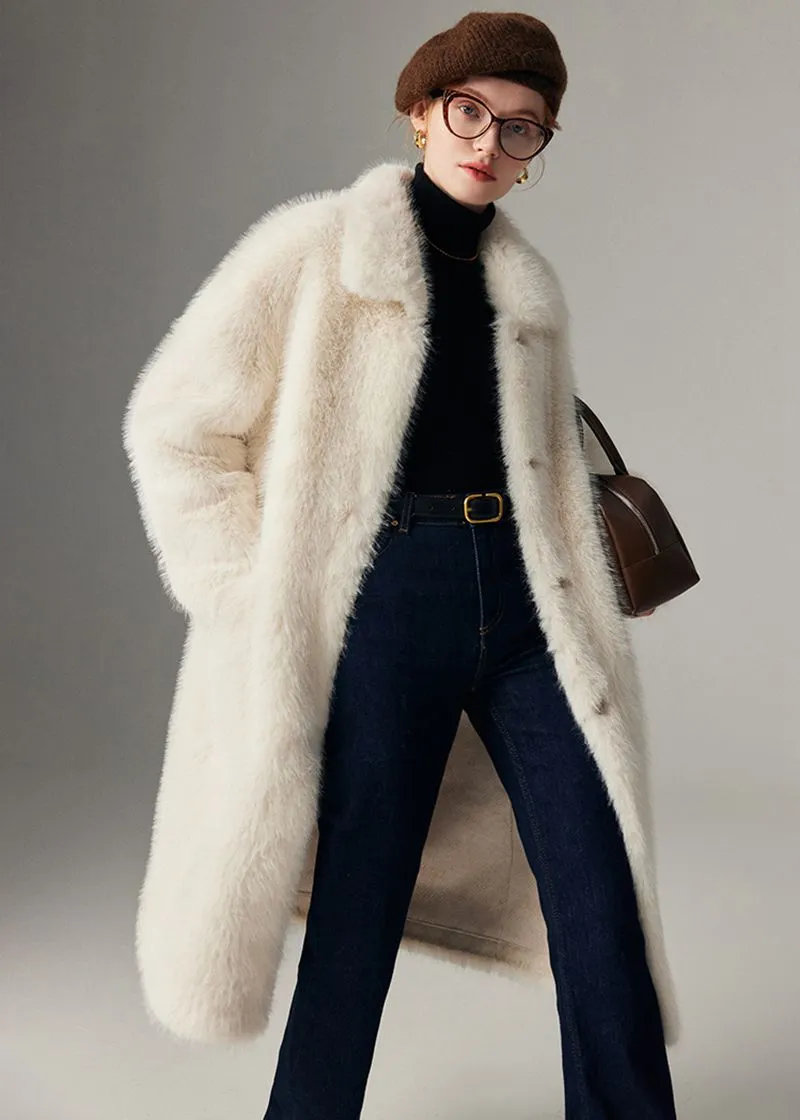 Nydia Thicken long Faux Mink fur coat