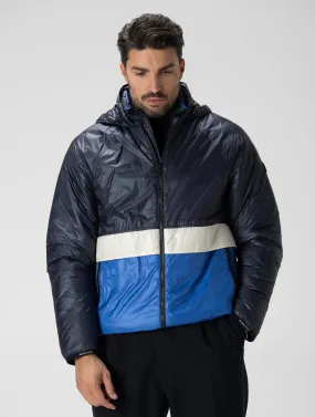 PACK-IT DOWN JACKET IN WHITE AND BLUE