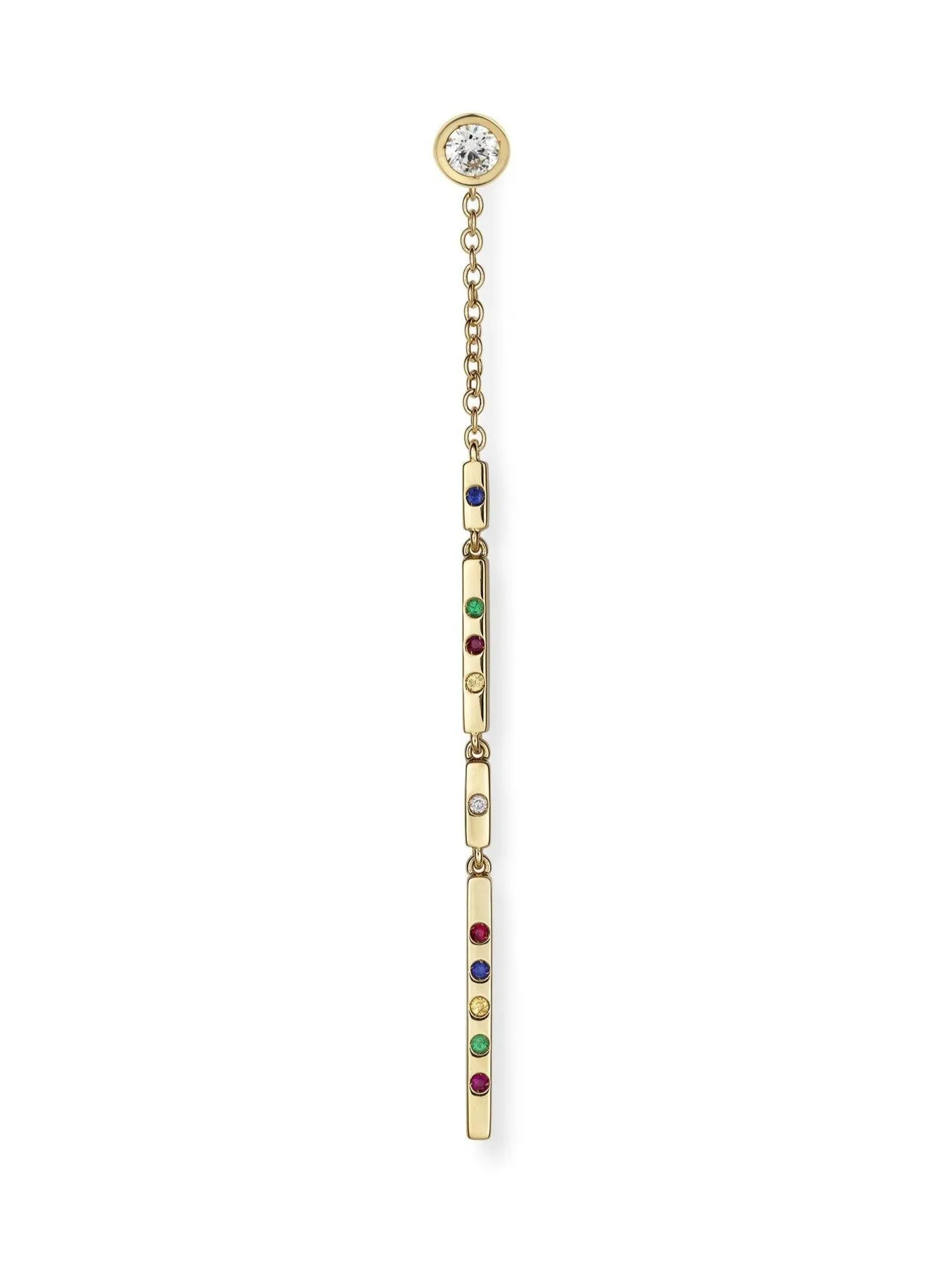 Pop - Ear jacket with diamonds & colored stones