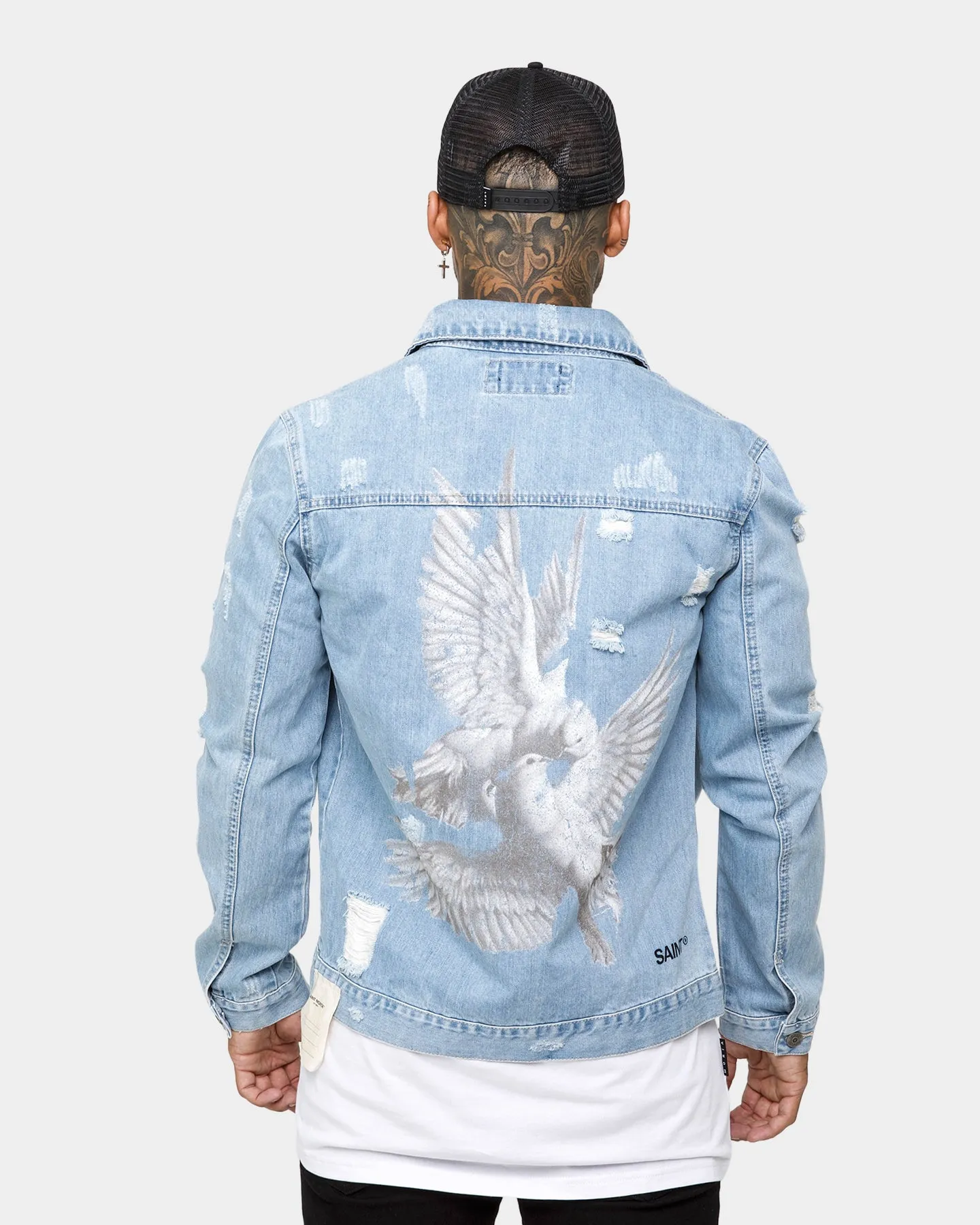 Saint Morta Doves Vintage Denim Jacket Medium Blue