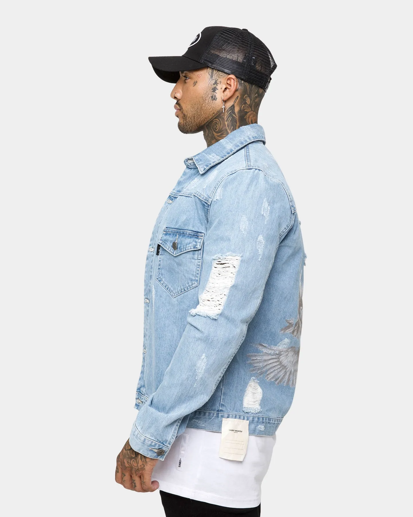 Saint Morta Doves Vintage Denim Jacket Medium Blue