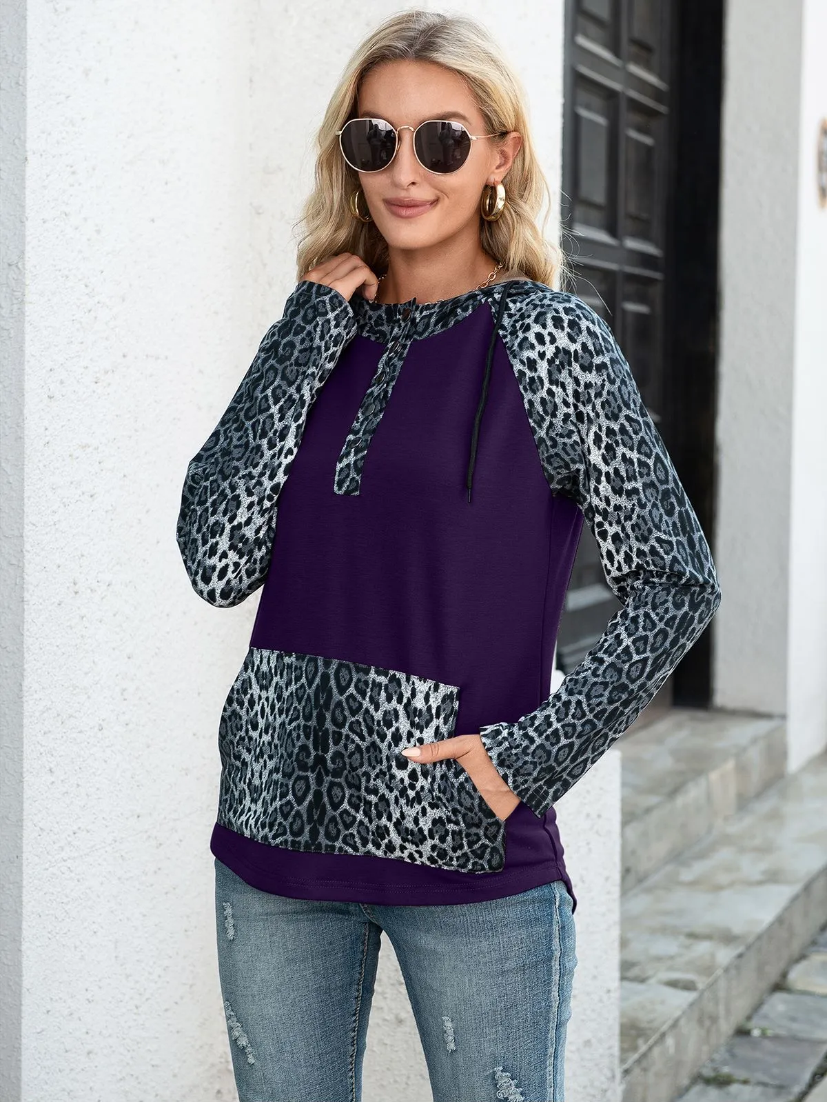 Two Tone Leopard Hoodie