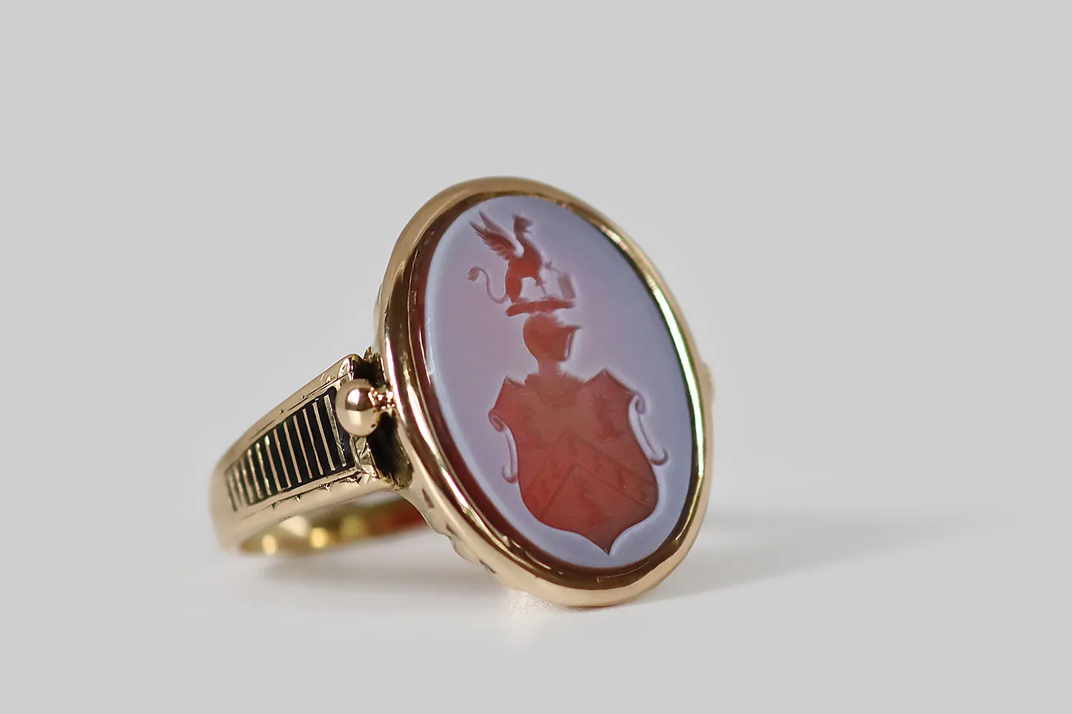 Victorian Hardstone Intaglio Signet Ring